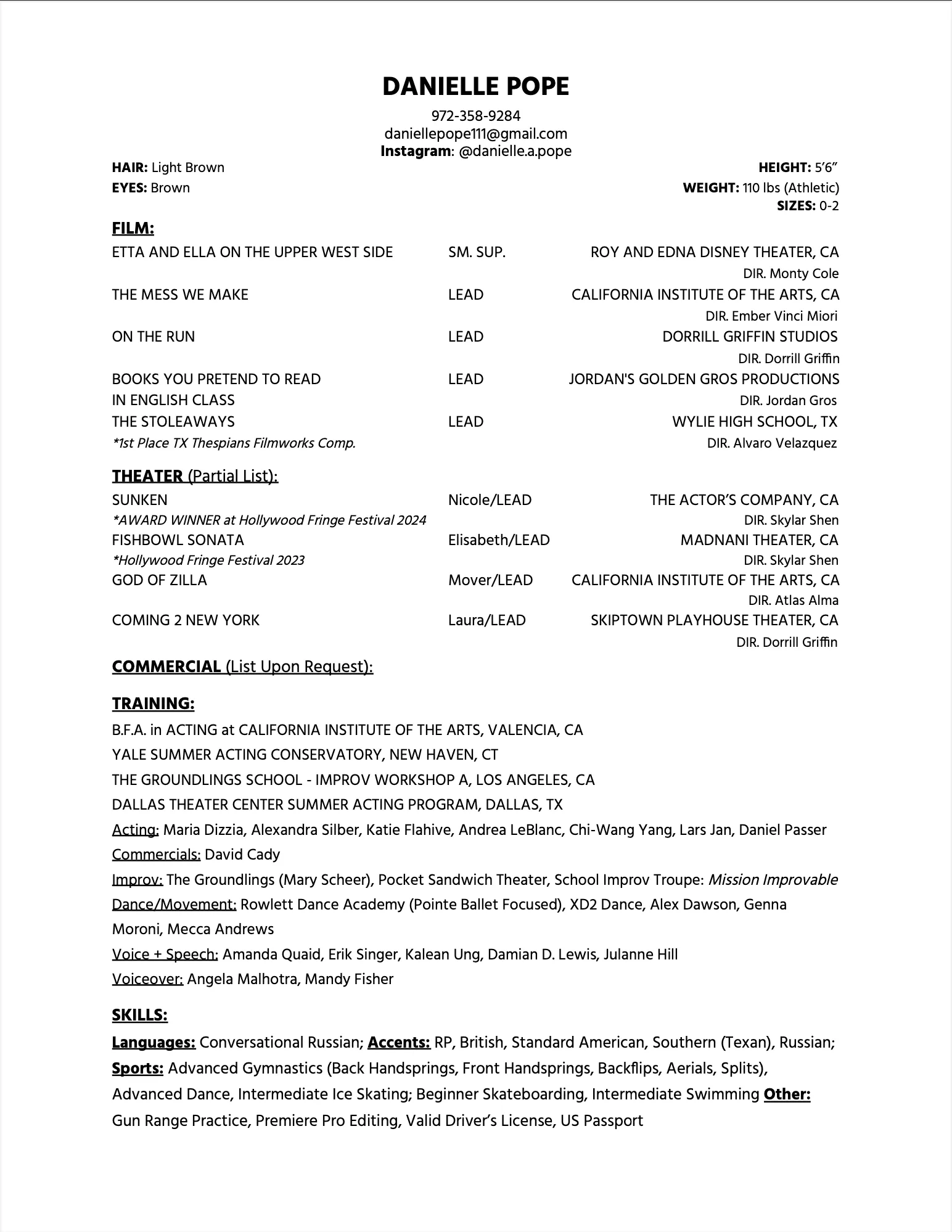 Danielle Pope Resume Preview